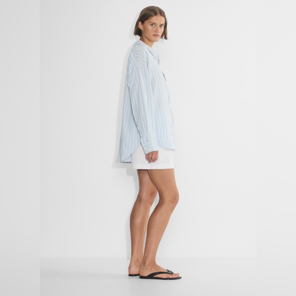 Aritzia - Wilfred Free striped relaxed linen blend button front shirt - Picture 3 of 9